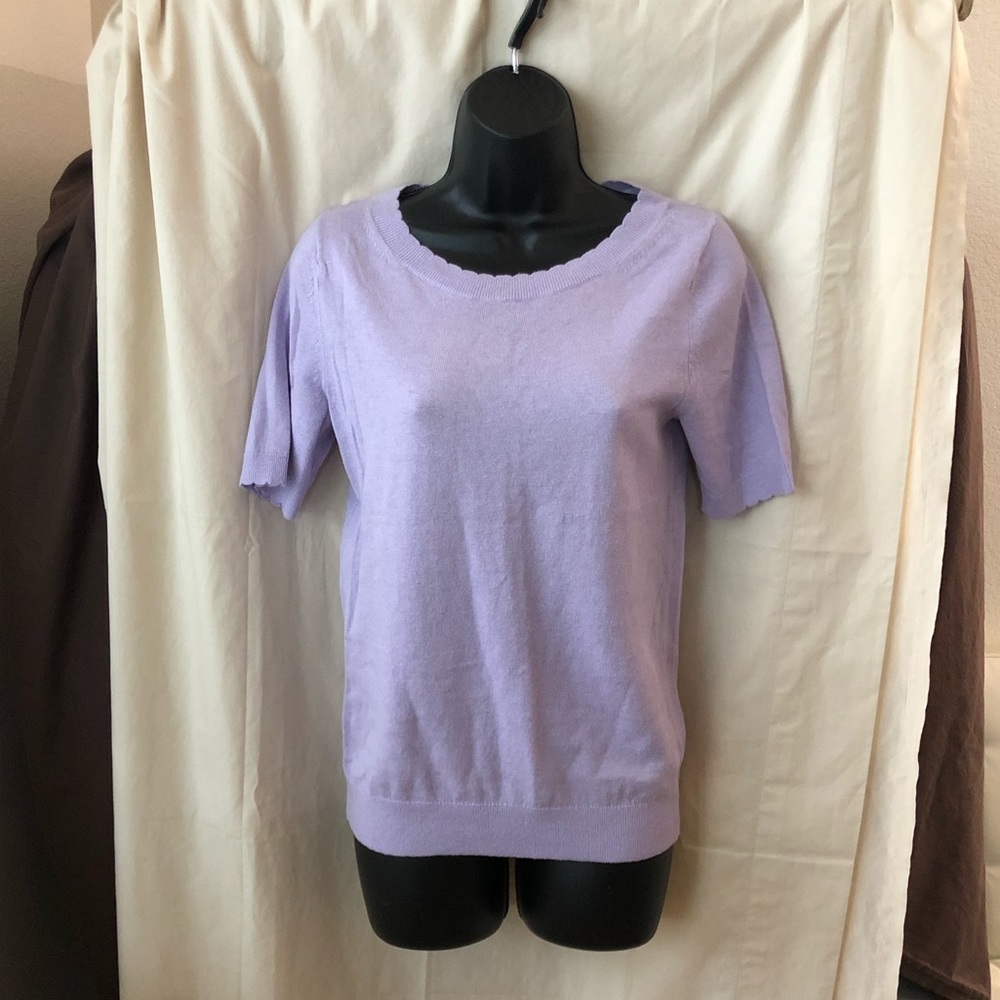 Banana Republic Short Sleeve Sweater Lavender - Size Extra Small